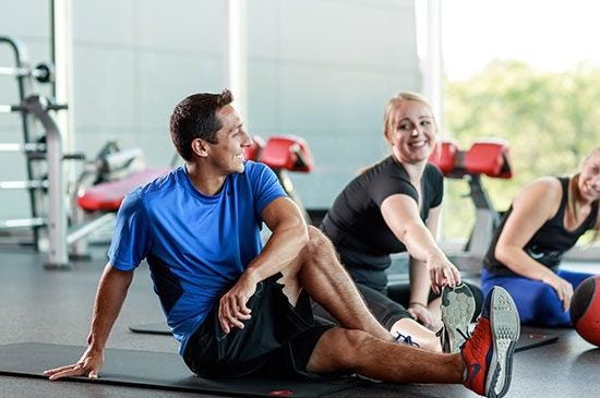 People relaxing after a workout